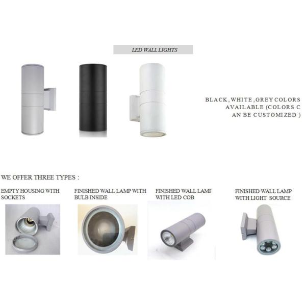 Grey Outdoor Up And Down Outside LED Wall Lights , LED Outdoor Wall Sconce IP65