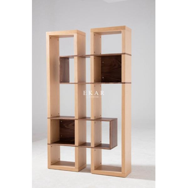 Wooden Modern Design Soild Oak Wood Book Shelf Bookcase