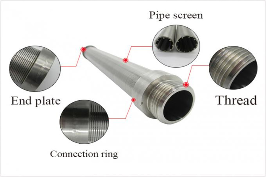 8-5/8" 50bar Stainless Steel 304/316 Wedge Wire Water Well Screen Pipe For Water Supply