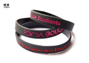 Quality Black Custom Wrist Bracelets Engraved Rubber Wristbands Small Design wholesale