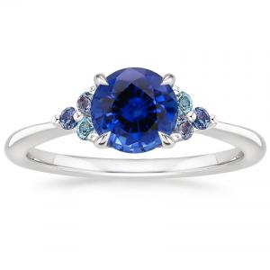Quality Sapphire Indigo Melody RingSet with 6mm Premium Blue Round Sapphire wholesale
