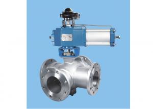China Ss Instrumentation Control Valves , High Temp Electric Actuated Four Way Ball Valve on sale