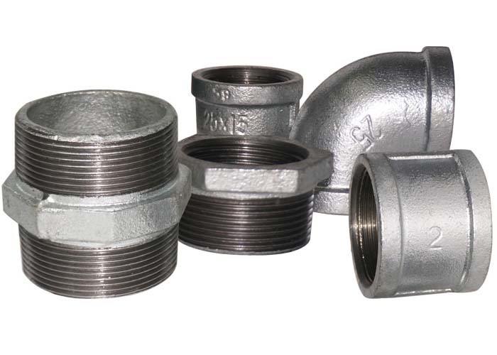 Durable Galvanized Pipe Connectors Black Metal Pipe Fittings BSPT / NPT Threaded