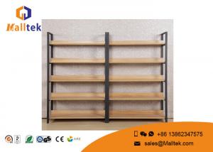 Quality Easy Assemble Wood Display Rack Wooden Retail Display Shelves Printed Logo wholesale