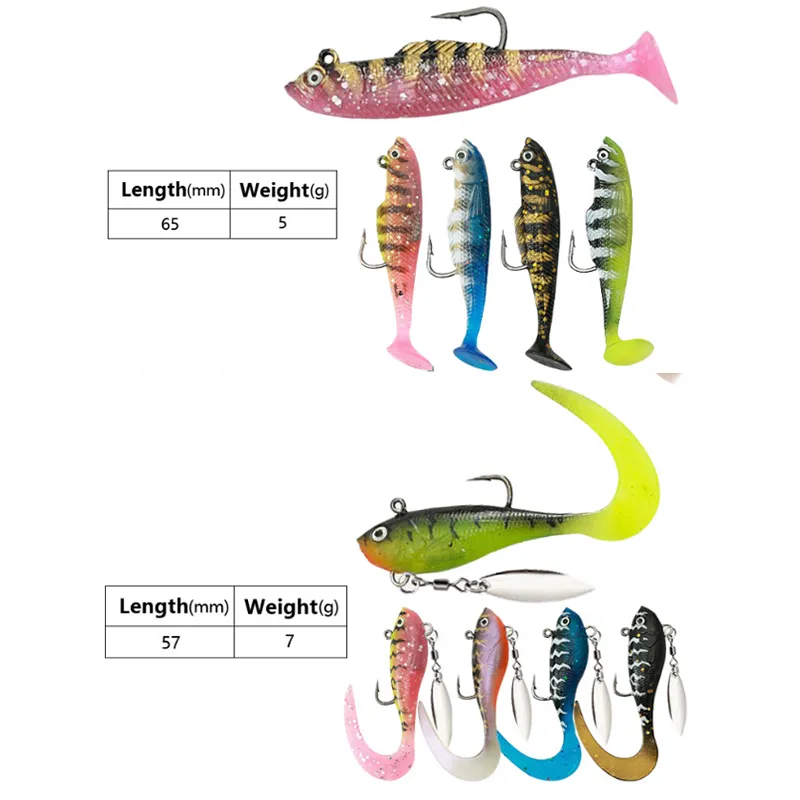 Popular Screw Tail Soft Fishing Bait Ocean Fishing Bait. Artificial Lures