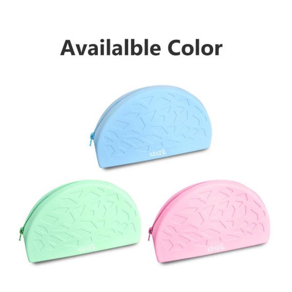 Fashion Solid Color Silicone Makeup Large Capacity Zipper Cosmetic Storage Bag Soft Silicone Wash Bag
