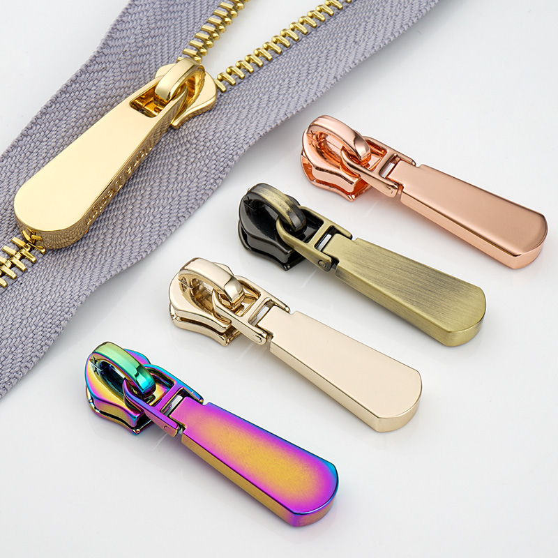 Auto Lock Plating Zipper Slider Black Zip Pull for Bag Luggage Backpack Custom Logo