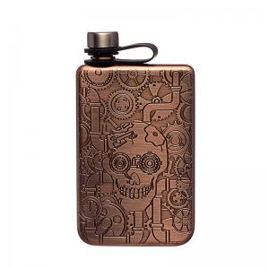 Quality Hip Flask For Liquor Brushed Copper 7 Oz Stainless Steel Leakproof with Funnel Great Gift Idea Flask wholesale