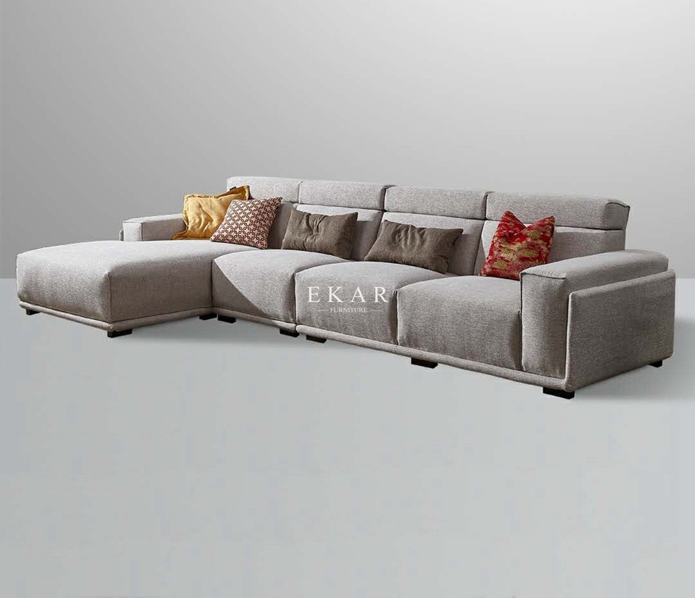 Apartment Residential Furniture Wooden Couch 6 Seater Fabric Sofa Set Designs AW-1728
