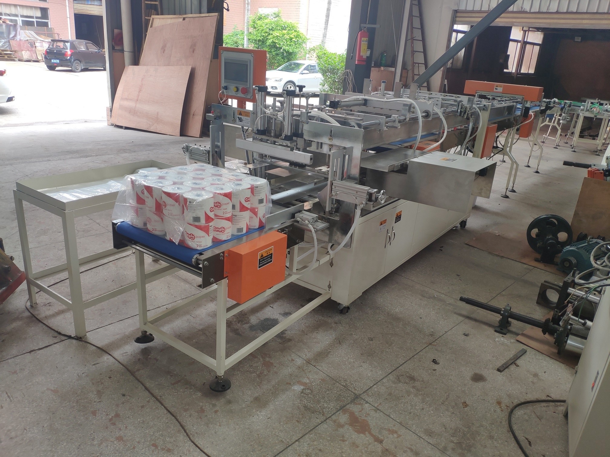220V 50HZ Conveyor Belt Toilet Roll Packing Machine