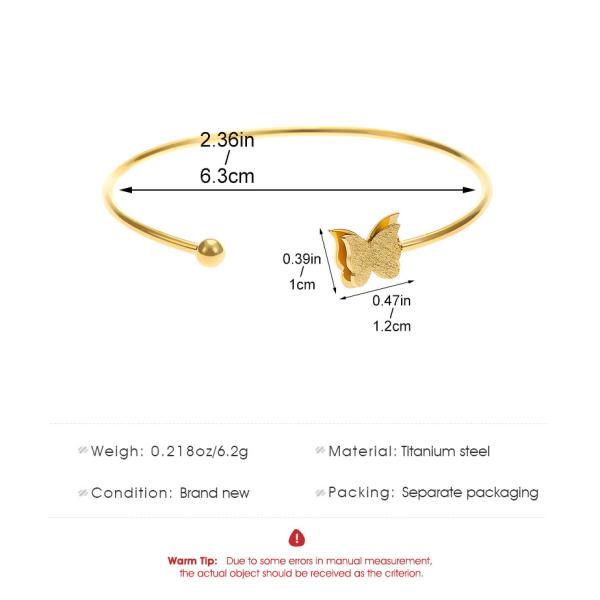 Luxury Gold 18k Stainless Steel Bracelets 6.3cm Jewelry Butterfly Cuff Bracelets For Women