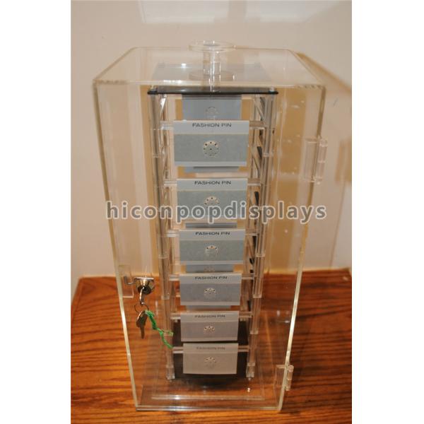 Rotating Jewelry Acrylic Display Case , Plexiglass Lucite Acrylic Tower Showcase