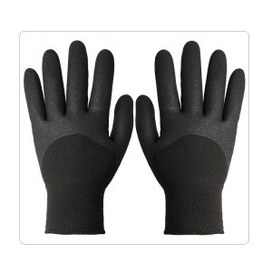 Quality Black Acrylic And Polyester Yarn Nitrile Winter Gloves Extra Thick wholesale