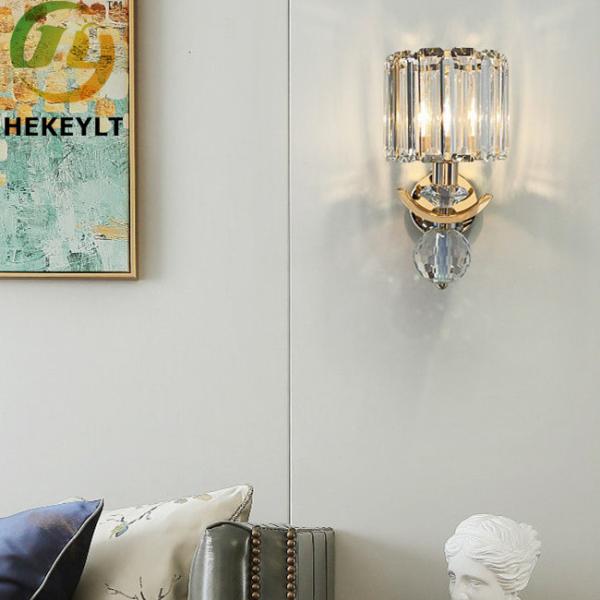 Crystal Modern Wall Lamp For Interior Lobby Living Room Bedroom Bedside