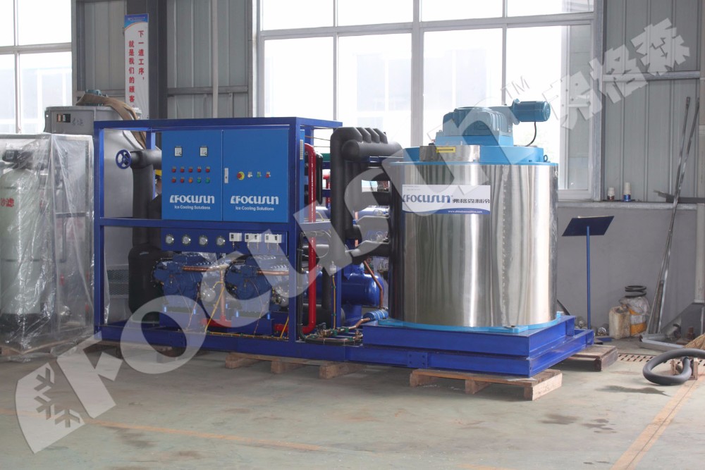 Voltage 380v/220V Maquina de hielo en escamas de pescado marisco mar buque 40ton por dia