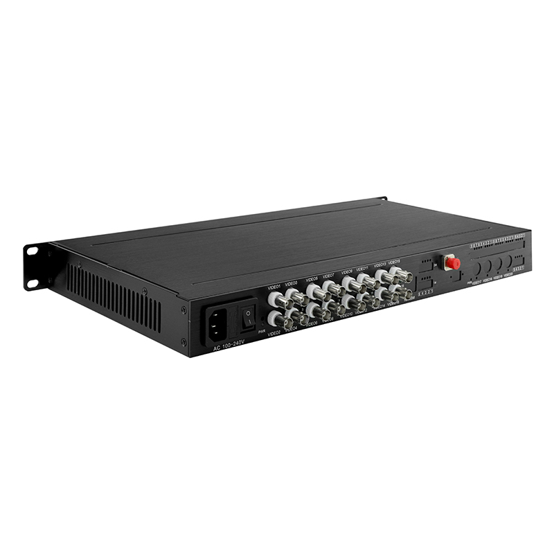 16 Port AHD CVI TVI CVBS Video To Fiber Converter HD 1080P CCTV Monitoring AC220V