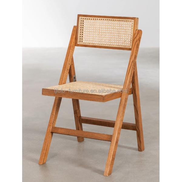 Modern Wood Chair Natural Rattan Solid Wood Folding Chair For Events With And Mail Packing Y