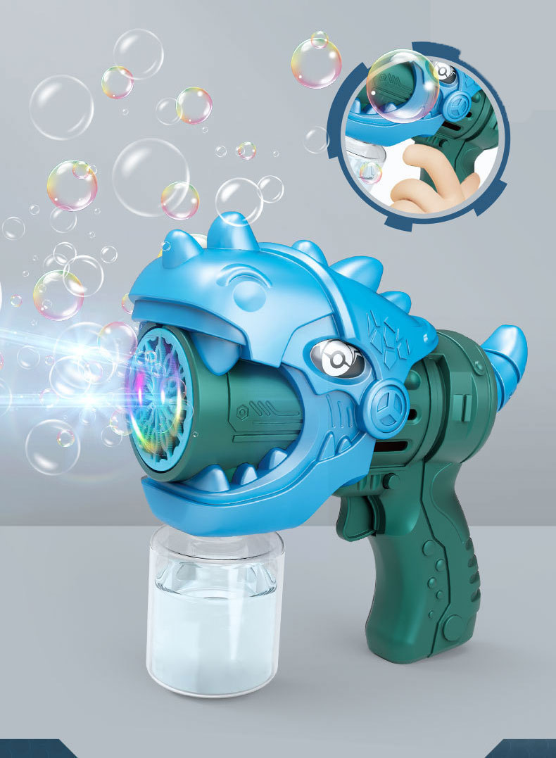 Colorful LED Lights Bubble Gun Blaster 12 Holes Bubble Machine for Toddlers' Playtime