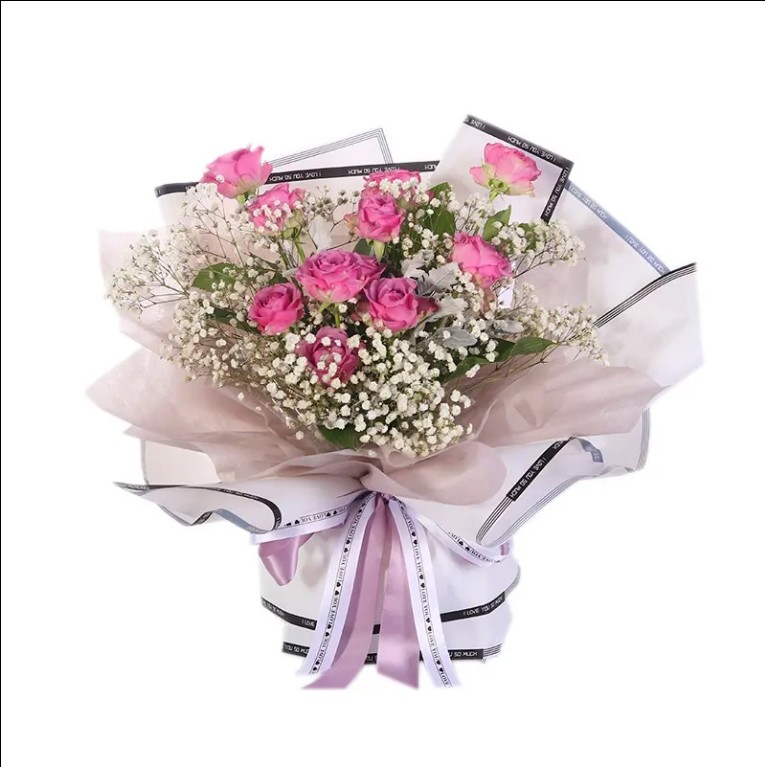 Customizable Flower Wrapping Paper with Love Edge Waterproof Recyclable