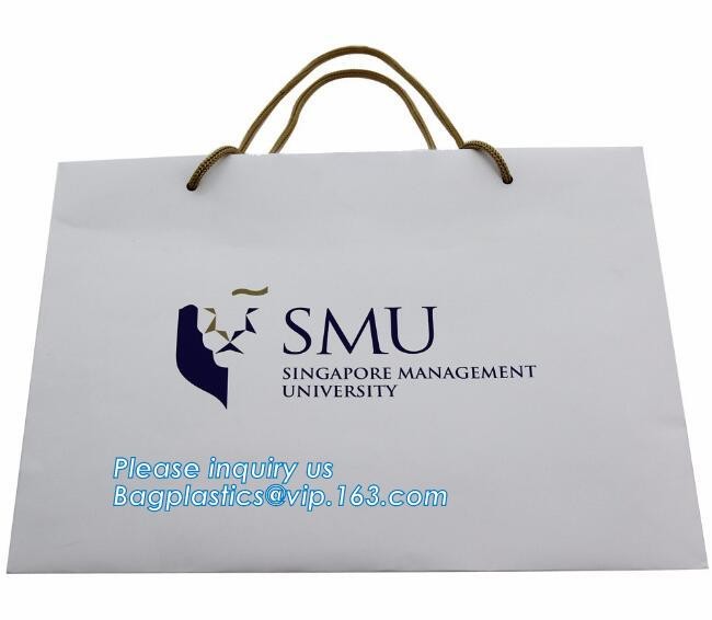Customized White Printed Kraft Paper Shopping Bag with Twisted Handles for Cat,vintage print inspired by our own Luxury