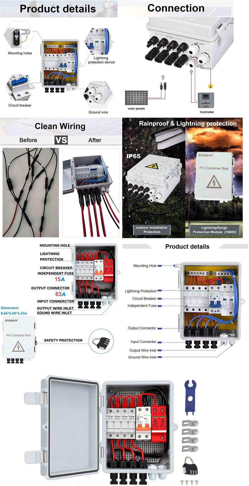 32A Solar String Combiner Box For RV Boats Solar Power System