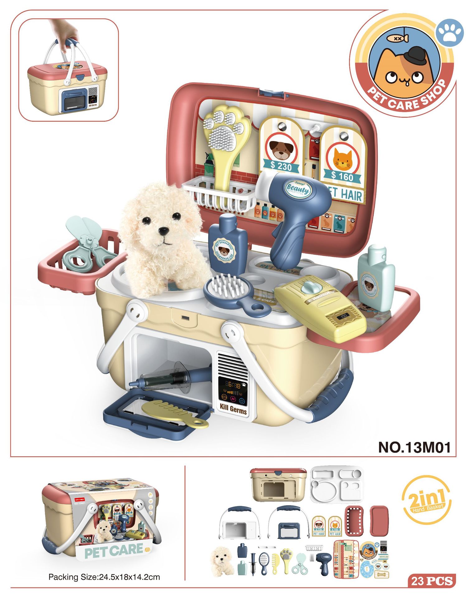 Kitchen Set Toy Preschool Toy for Girls Boys Pretend Play Cooking Utensils Cutlery Food Shopping Basket Learning Gift