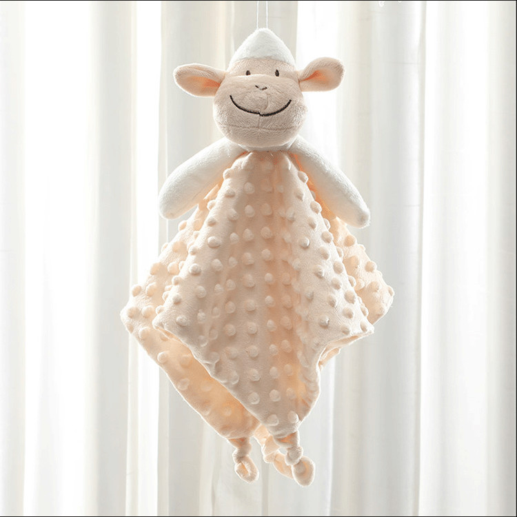 Quality Baby Yellow 16x16 Animal Security Blanket Lamb Soft Bunny Blanket wholesale