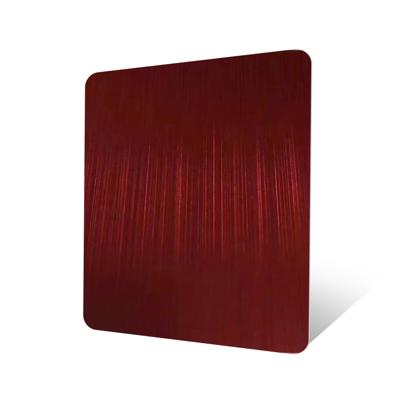 Custom Red Brushed Finish Stainless Steel Sheet 2400 X 1200 Corrosion resistant