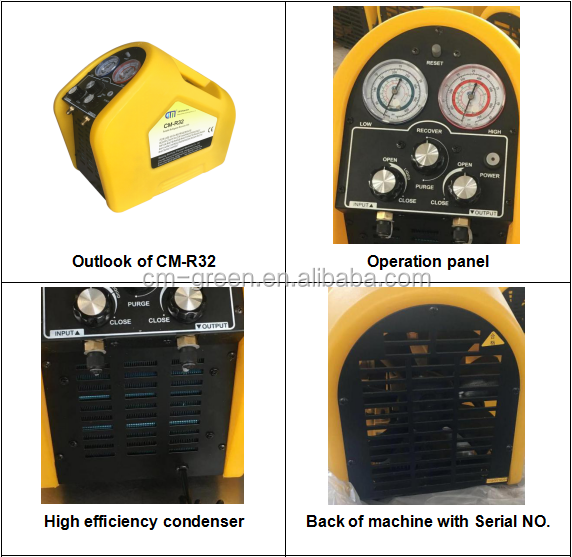 R1233zd R123 Refrigerant Recovery Machine Low Pressure 2HP Oil Less Refrigerant Recharge Machine