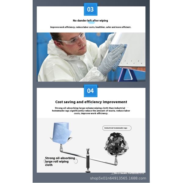 Large Blue Microfiber Oil-Absorbing Wipes with 30% Discount for Kitchen and Auto Industry