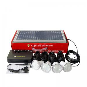 China 8W Solar Home Lighting Systems 4 Bulbs Solar Garden Power Cell Kit on sale