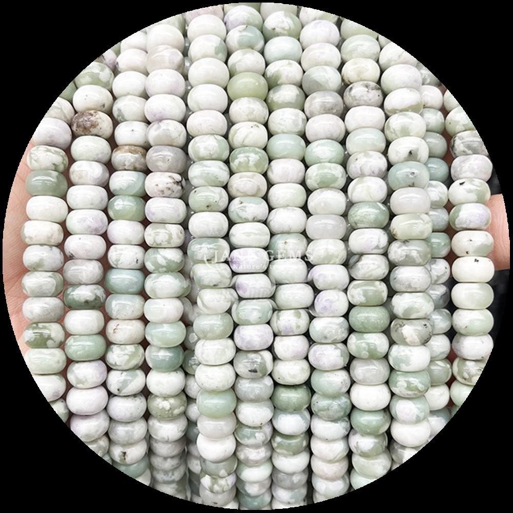Lucky Jade Lava Stone Gem Bead Natural Crystal Abacus Shape Stone Loose Bead Strands For Bracelets
