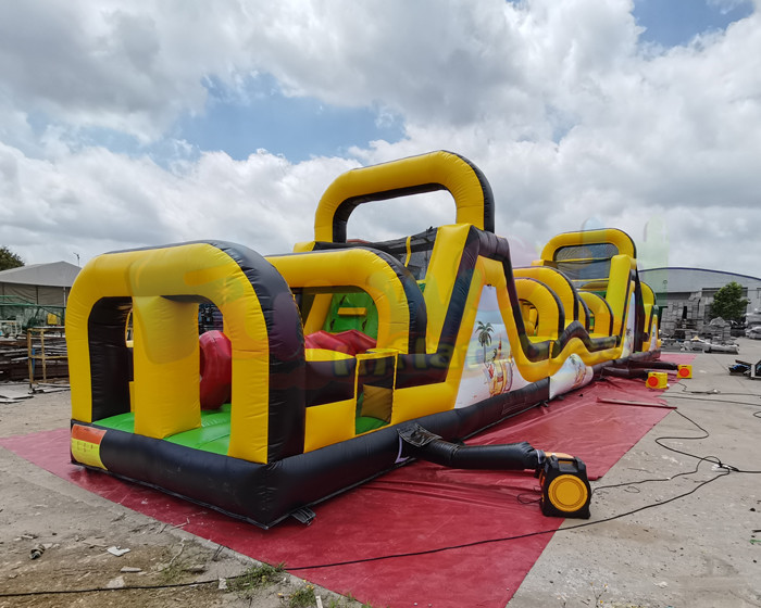 Quadruple Stitching 1000D Inflatables Obstacle Course For Promotion