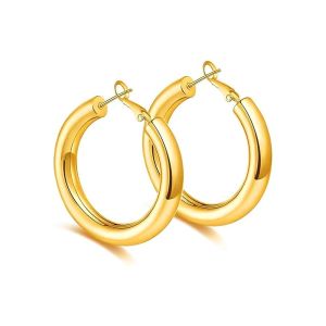 Buy cheap 18K Big Gold Hoops Stainless Steel Engagement Large Silver Hoop Earrings from wholesalers