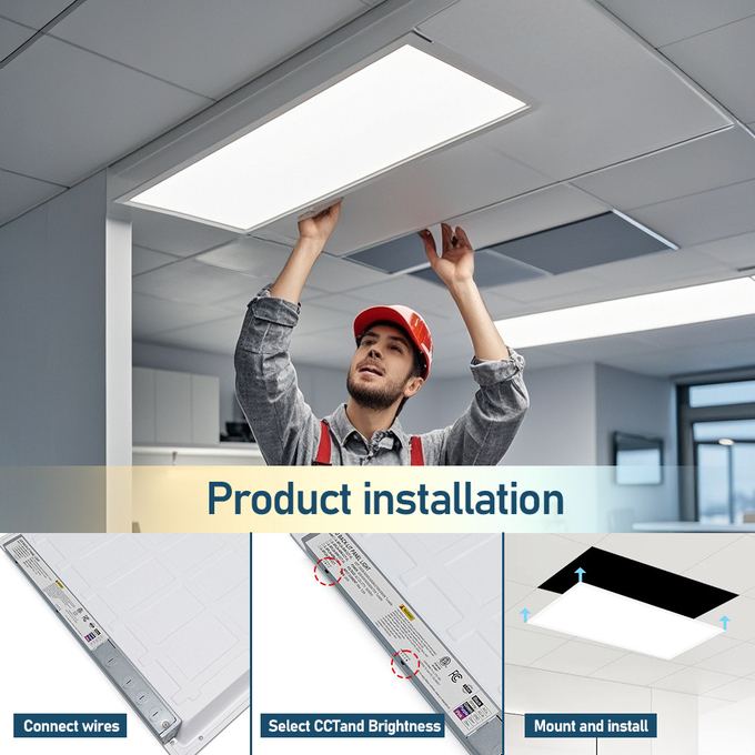 30W 40W 50W 60W 72W LED Panel Light No Flicker SMD2835 Chips ETL DLC 5.1 2x2' 2x4' 3000K 4000K 5000K