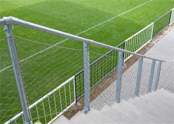 2.0mm 60*105mm Stainless Steel Ferrule Rope Mesh Stairs Railing High Strength