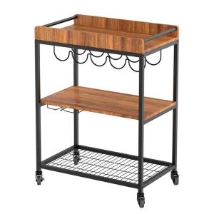 China Strong Bearing 3 Tier Mobile Utility Kitchen Bar Cart Kitchen Trolley On Wheels on sale