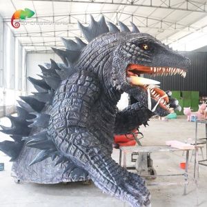 Outdoor Custom Animatronics Godzilla Monster Volcano In Amusement Park