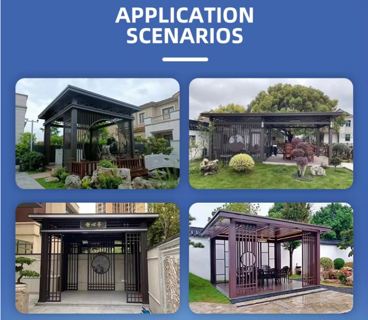 Independent Adjustable Rainproof Roof Louvered Pergola for Outdoor Garden