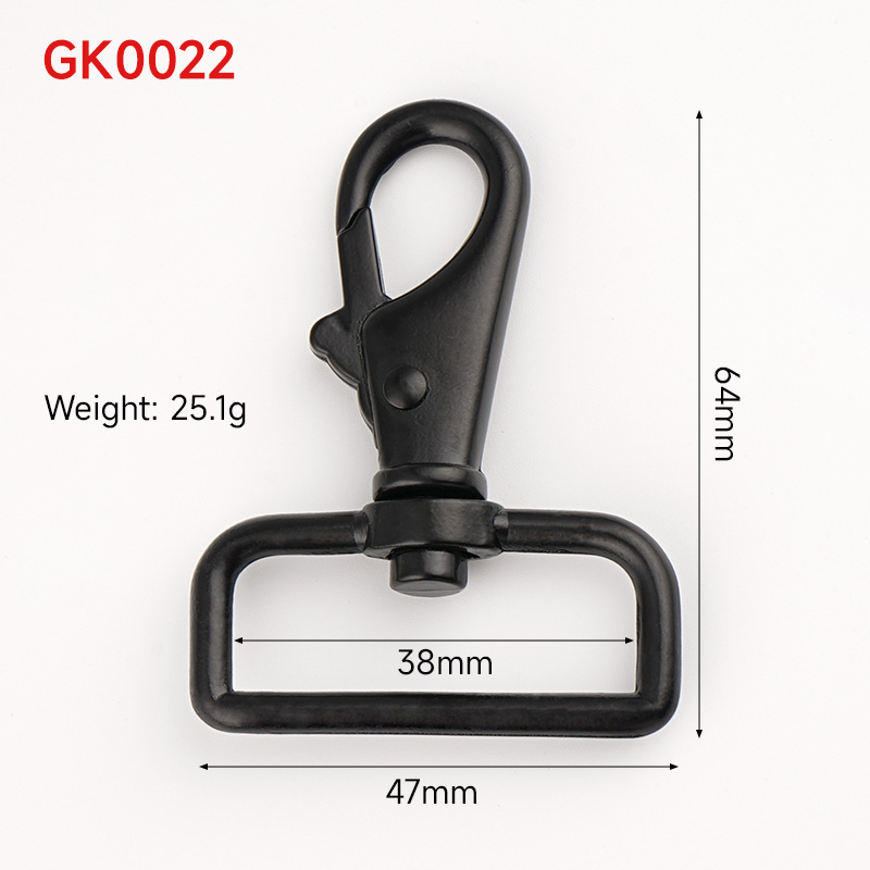 1.5 Inch Alloy Bags Snap Dog Hook Strong Black Lobster Clasp for Dog Harness Leashes