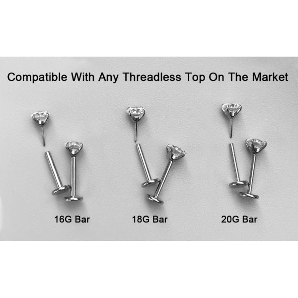 G23 Titanium Screwless Barbell Earrings 20g/16g/18G Are Suitable For Lip Nails, Nasal Screen, Ear Concha, Ear Wheel, Cartilage, Earlobe, Medusa