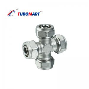 China Brass Pex Tube Compression Fittings Chrome Plated Water Supply Compression Fittings on sale