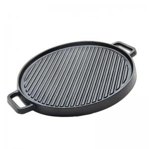China Cast Iron Flat Fry Stovetop Grill Pan Reversible Roasting Non Stick BBQ Grill Griddle Pan on sale