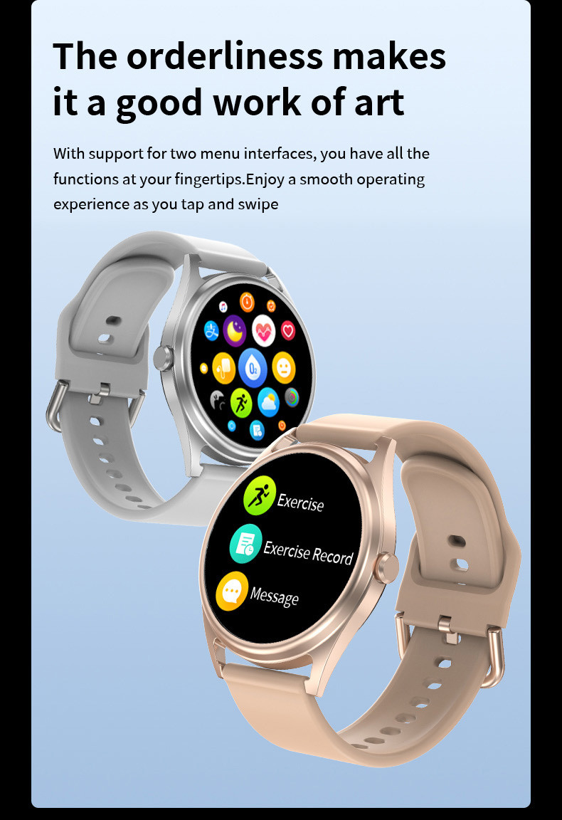 Resolution 320*320 Body Temperature Sedentary Reminder Smart Watch 64MB