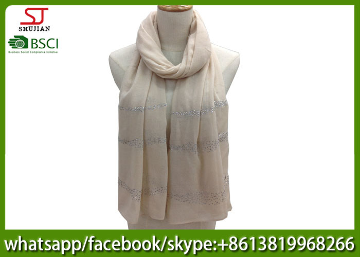 China supplier stripe silver shawl gilding spring summer pink scarf 70*180cm 20%Cotton 80%Polyester keep warm