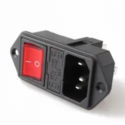 LZ-14-F14 C14 Electrical Switch Socket 3 Pin Toggle Switch Wiring Fuse Connector Plug
