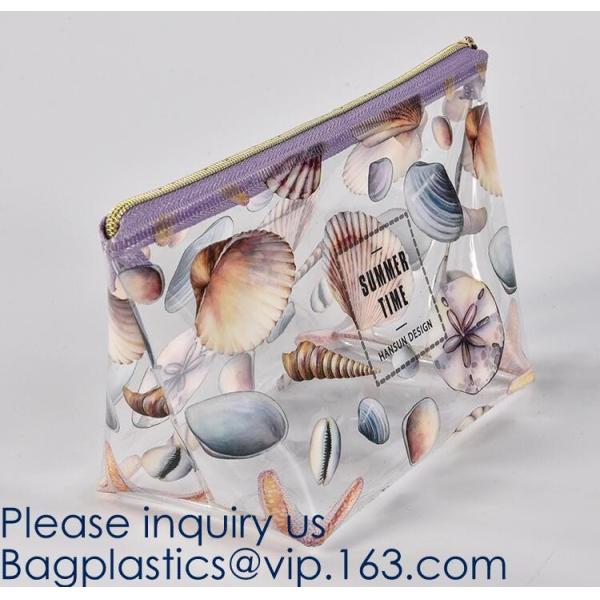 Custom outdoor EVA makeup pouch semi-transparent Soft Plastic toiletry bags Water proof PVC/EVA makeup organizer pack