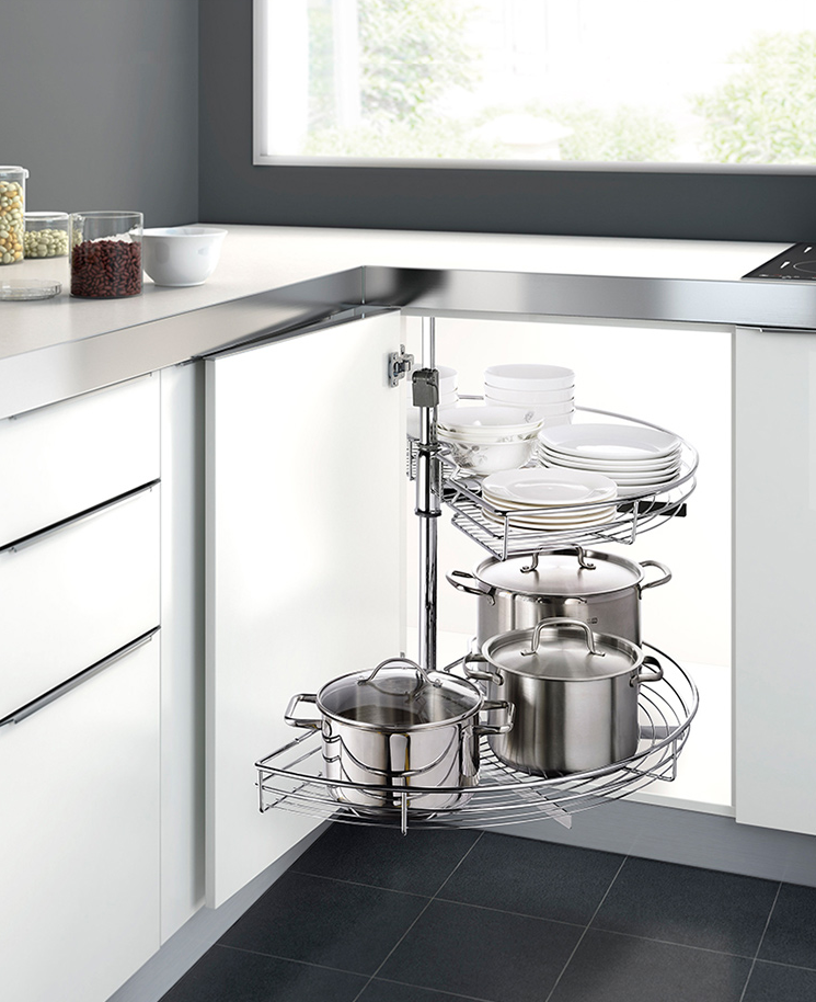 Customizable White Solid Wood High Gloss Kitchen Cabinet for Villa Renovation Project