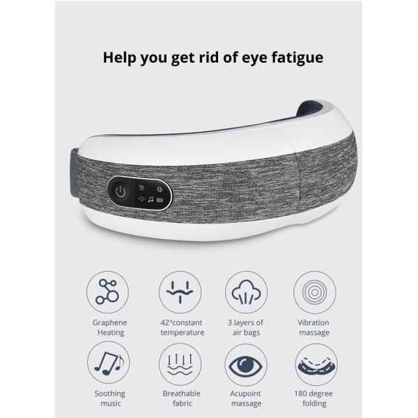 Fodable Rechargeable Eye Massager Air Compression Fatigue Relief 5V 1A
