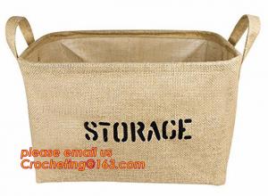 China Custom-built hot sale jute clothes store receive cube storage basket, jute dirty clothes cube storage basket on sale